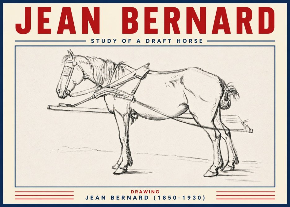 Jean Bernard Study of a Draft Horse II No6 - Juliste