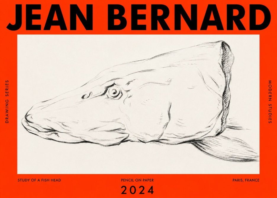 Jean Bernard Study of a Fish Head No2 - Juliste