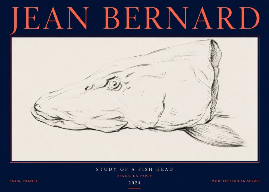 Jean Bernard Study of a Fish Head No3 - Juliste