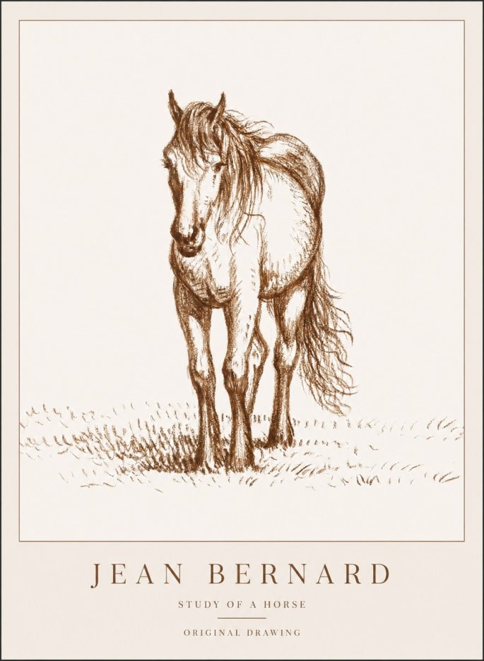 Jean Bernard Study of a Horse XV No1 - Juliste