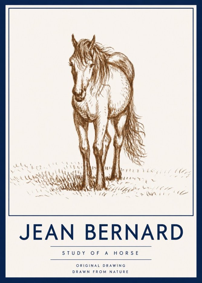 Jean Bernard Study of a Horse XV No4 - Juliste