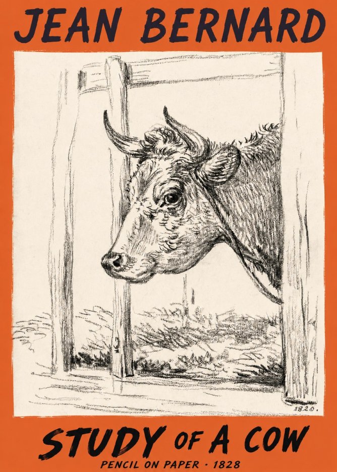 Jean Bernard Study of a Cow XVIII No2 - Juliste