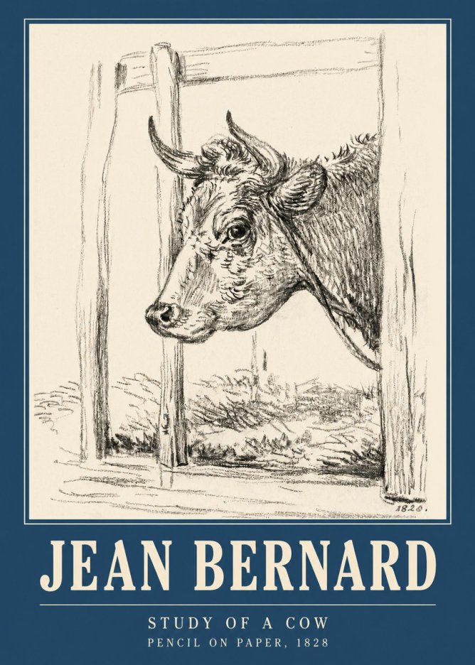 Jean Bernard Study of a Cow XVIII No3 - Juliste