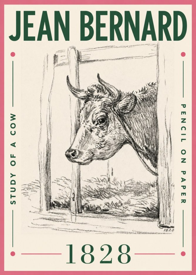 Jean Bernard Study of a Cow XVIII No4 - Juliste