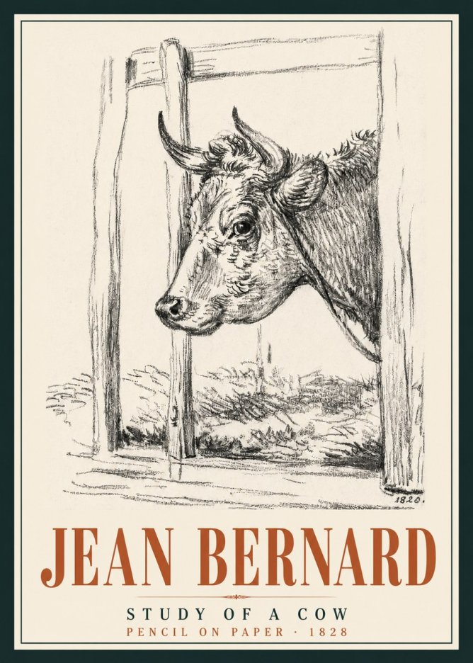 Jean Bernard Study of a Cow XVIII No5 - Juliste