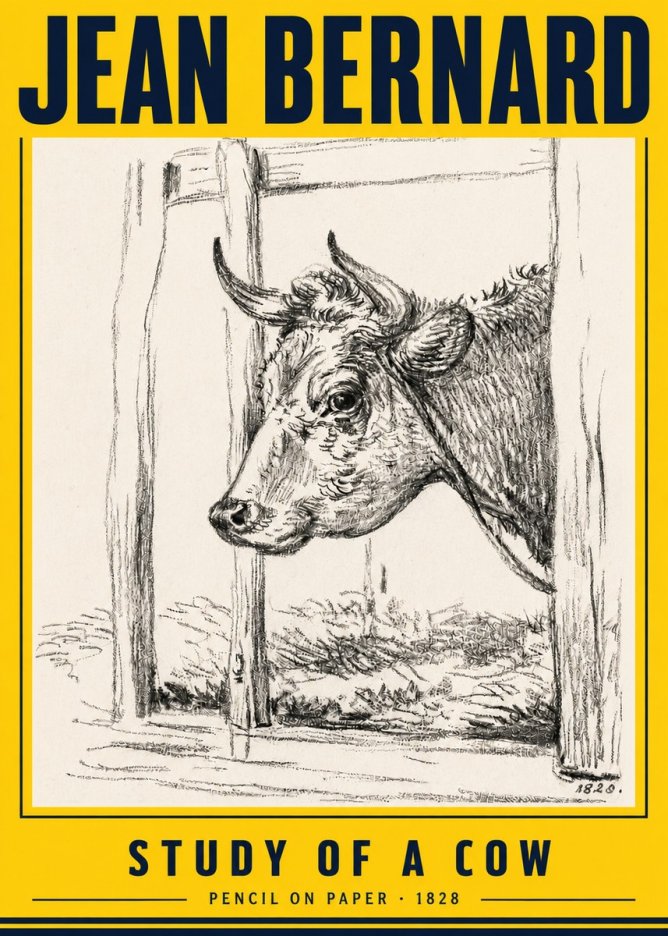 Jean Bernard Study of a Cow XVIII No6 - Juliste