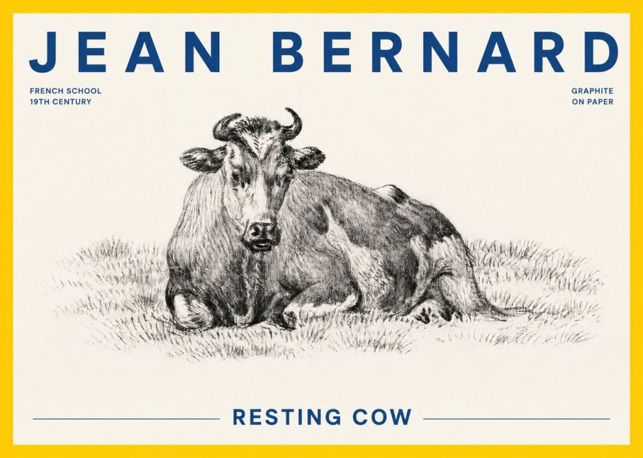 Jean Bernard Resting Cow V No4 - Juliste