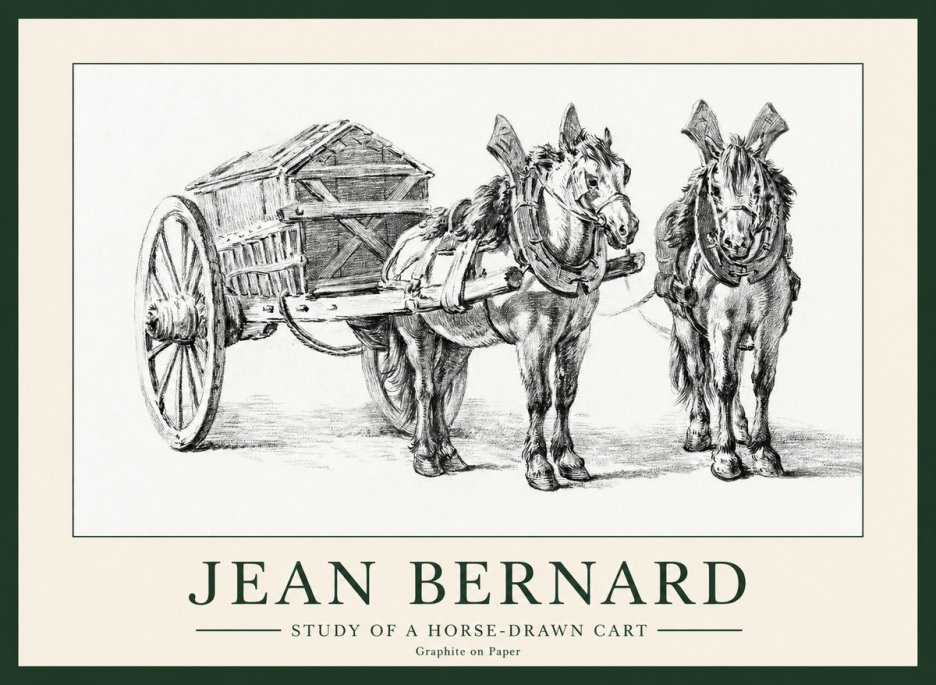Jean Bernard Horse Team and Cart No2 - Juliste