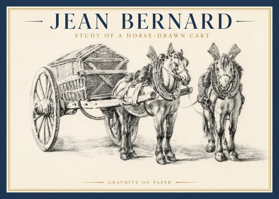 Jean Bernard Horse Team and Cart No4 - Juliste