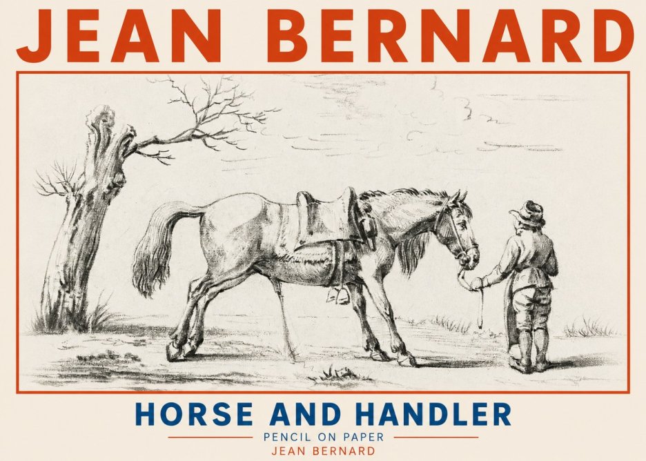 Jean Bernard Horse and Handler No2 - Juliste