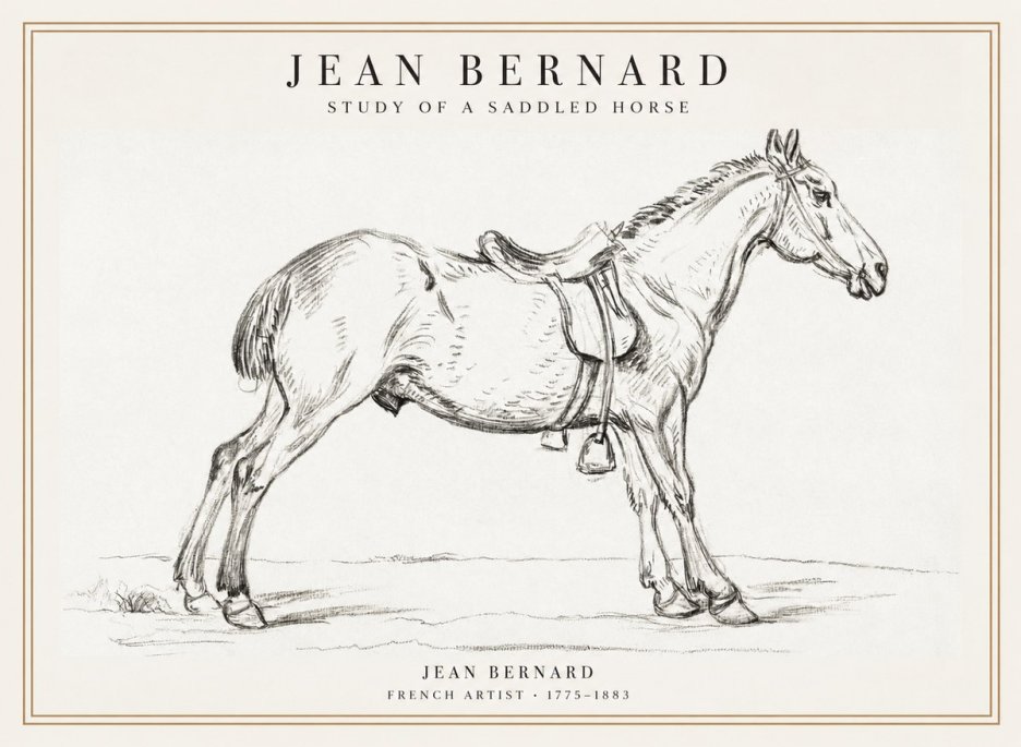 Jean Bernard Study of a Saddled Horse No1 - Juliste