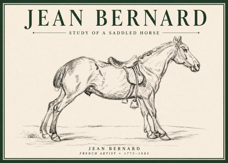 Jean Bernard Study of a Saddled Horse No4 - Juliste