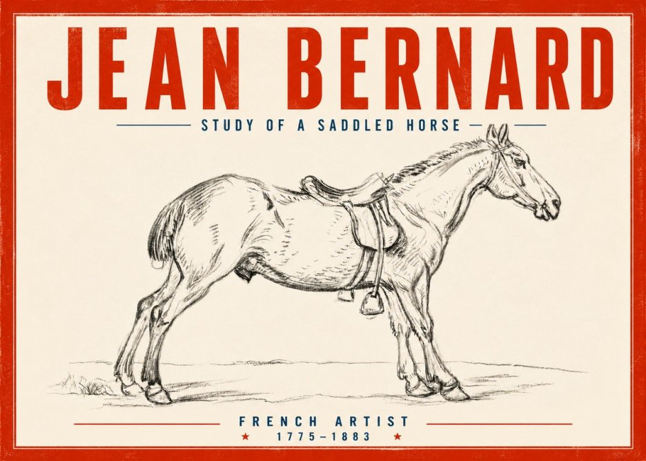 Jean Bernard Study of a Saddled Horse No5 - Juliste