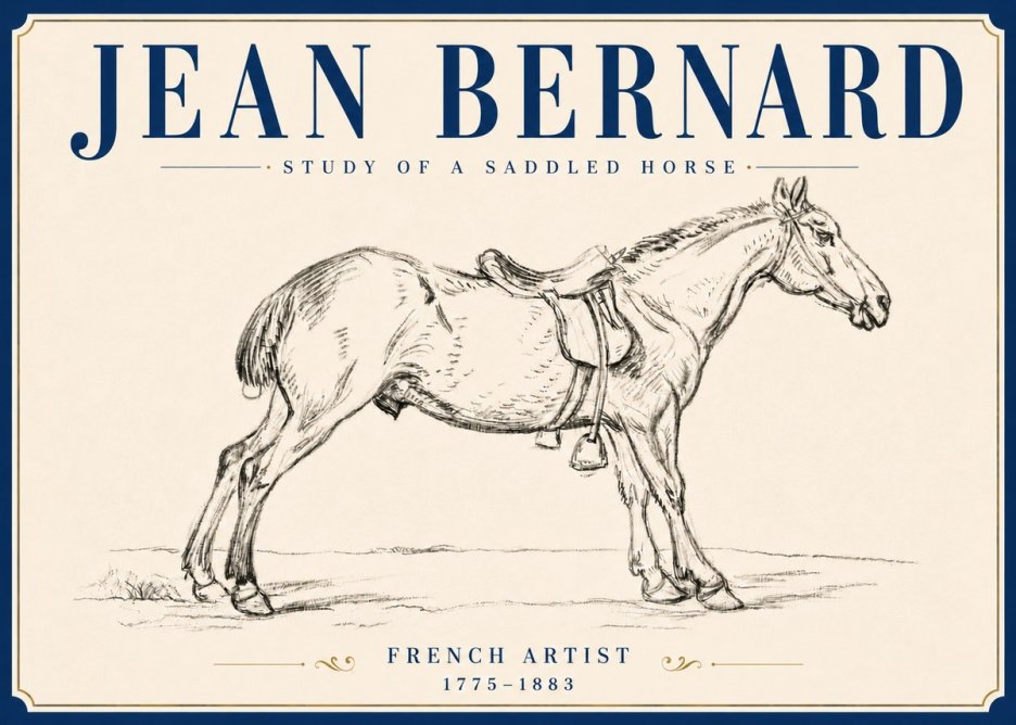 Jean Bernard Study of a Saddled Horse No6 - Juliste