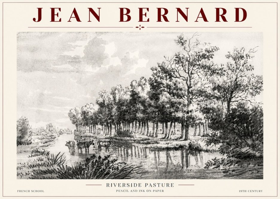 Jean Bernard Riverside Pasture No5 - Juliste
