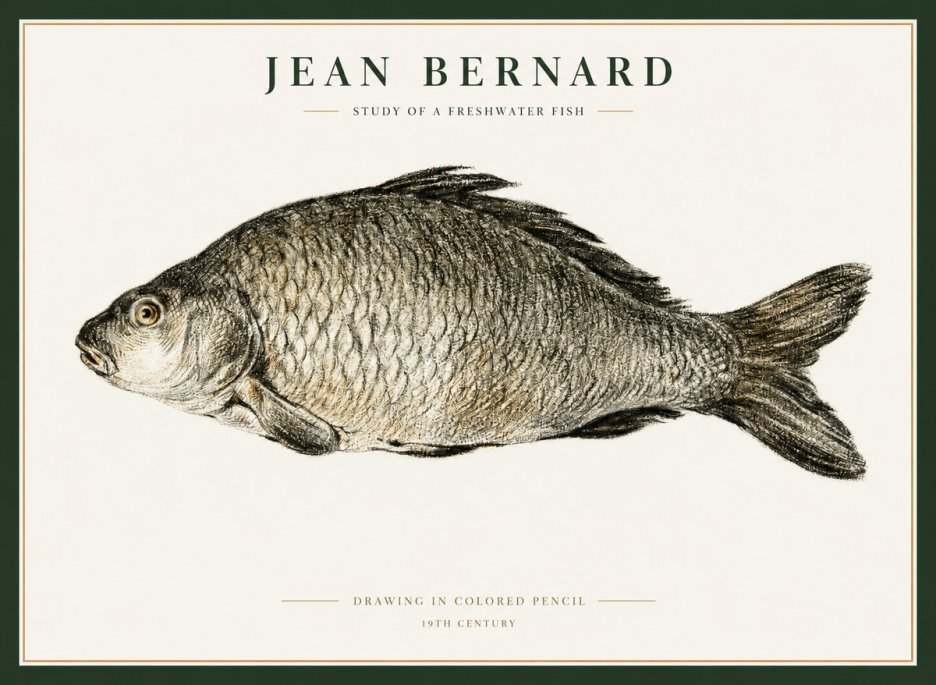 Jean Bernard Study of a Freshwater Fish No1 - Juliste
