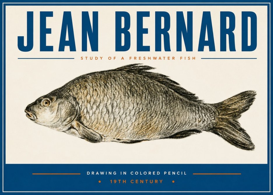 Jean Bernard Study of a Freshwater Fish No3 - Juliste
