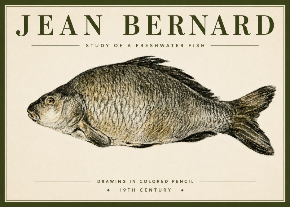 Jean Bernard Study of a Freshwater Fish No4 - Juliste