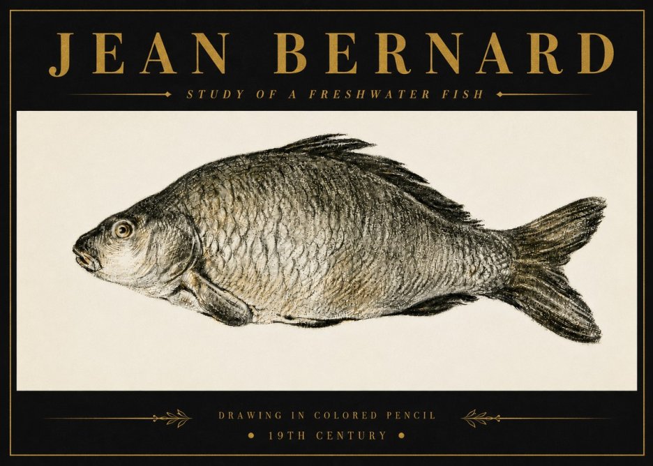 Jean Bernard Study of a Freshwater Fish No6 - Juliste