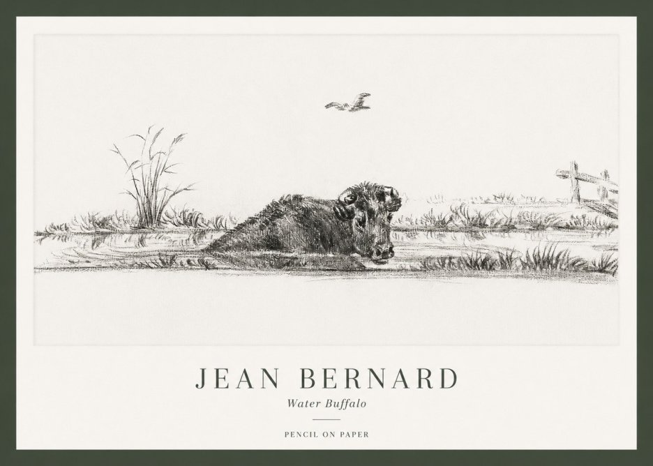 Jean Bernard Study of a Water Buffalo No2 - Juliste
