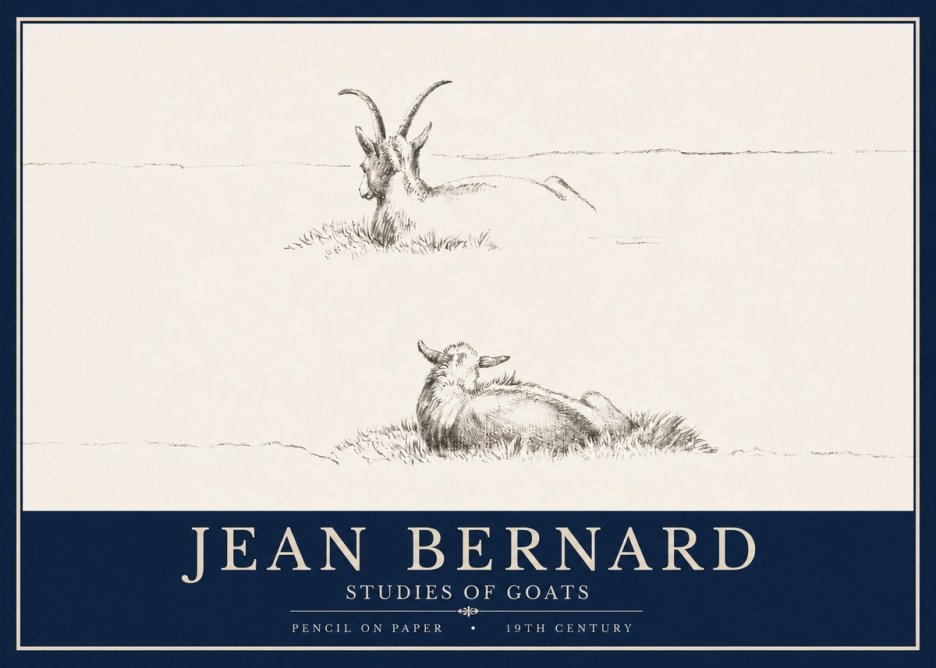 Jean Bernard Two Goats Resting No4 - Juliste