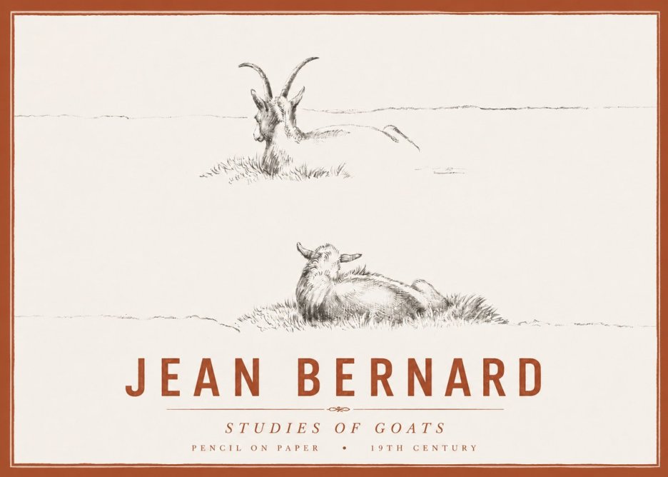 Jean Bernard Two Goats Resting No6 - Juliste