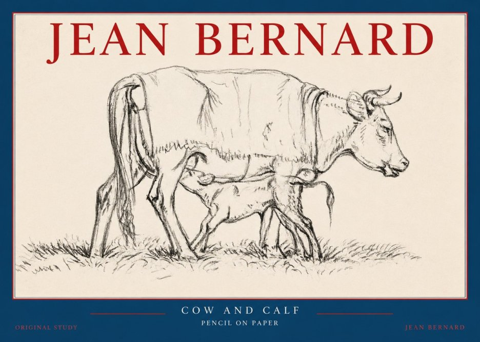 Jean Bernard Cow and Calf II No2 - Juliste