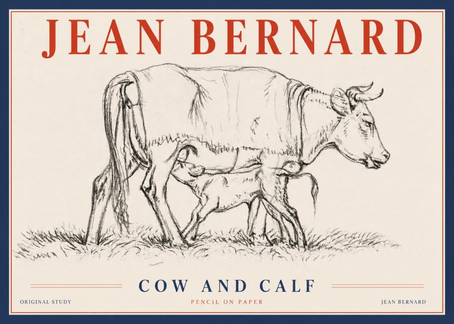 Jean Bernard Cow and Calf II No4 - Juliste