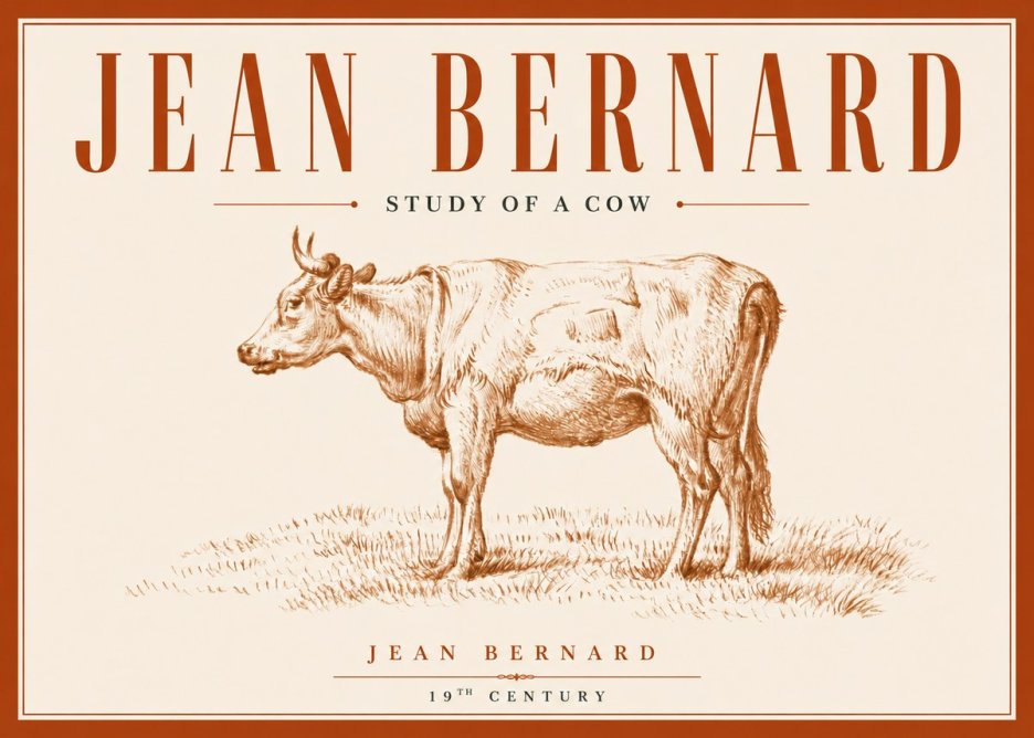 Jean Bernard Study of a Cow XIX No6 - Juliste