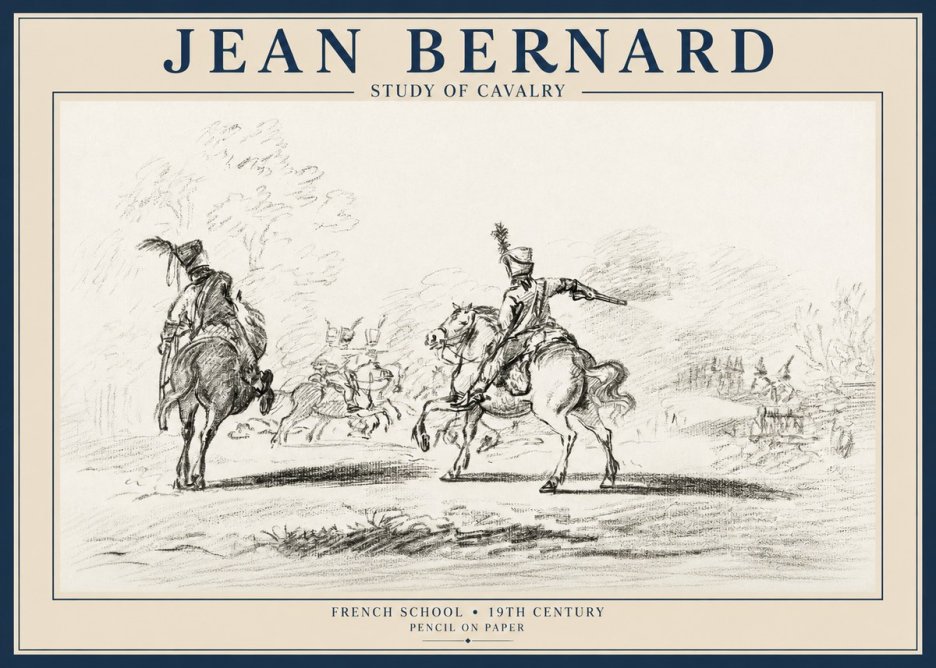 Jean Bernard Study of Cavalry No1 - Juliste