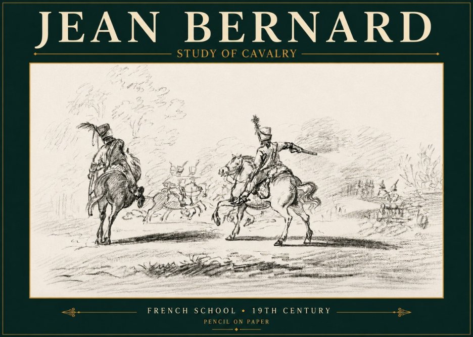 Jean Bernard Study of Cavalry No4 - Juliste