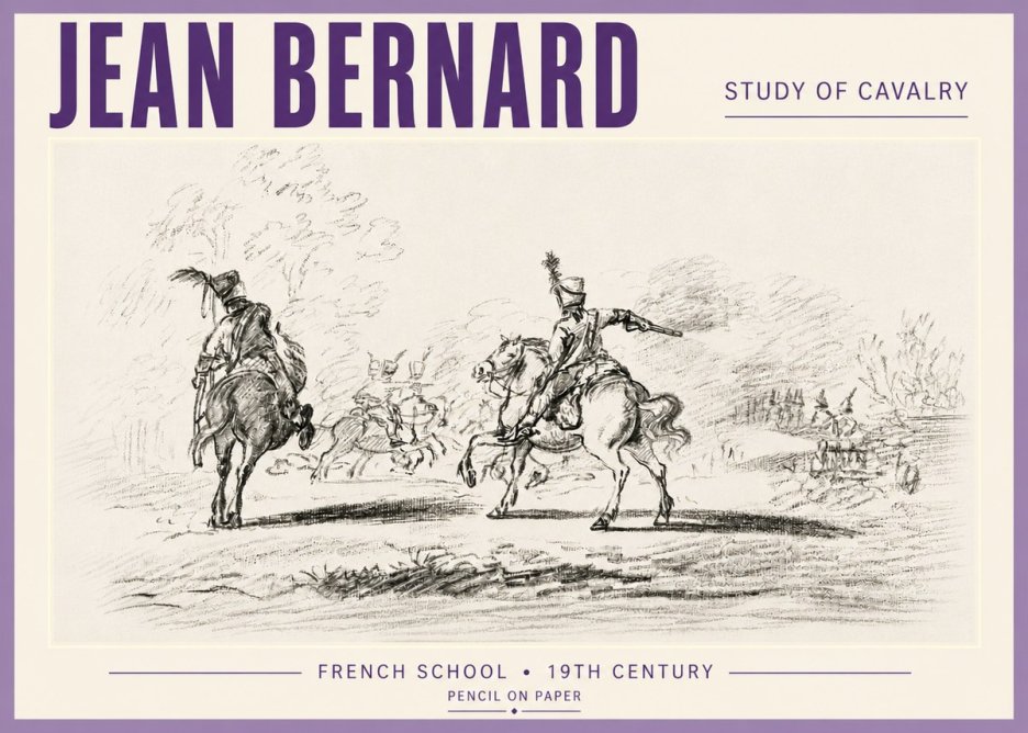 Jean Bernard Study of Cavalry No5 - Juliste