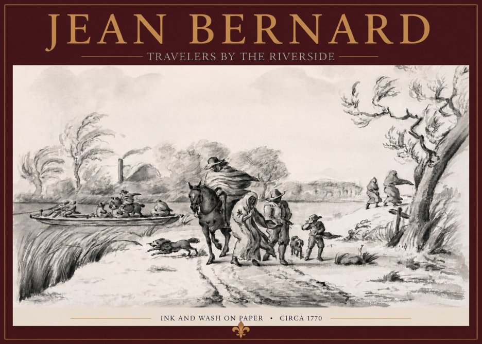 Jean Bernard Travelers by the Riverside No2 - Juliste