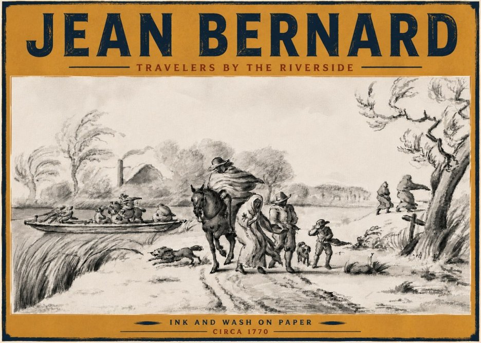 Jean Bernard Travelers by the Riverside No6 - Juliste