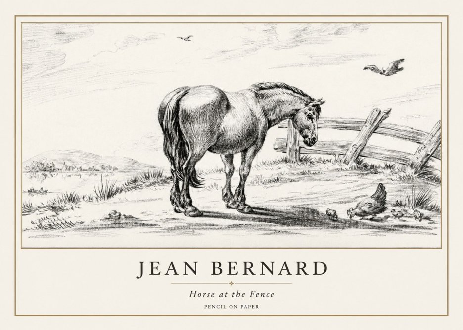 Jean Bernard Horse at the Fence No1 - Juliste
