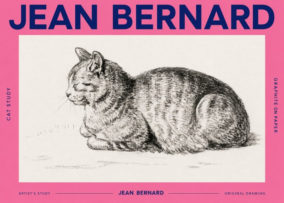 Jean Bernard Cat Study XII No2 - Juliste
