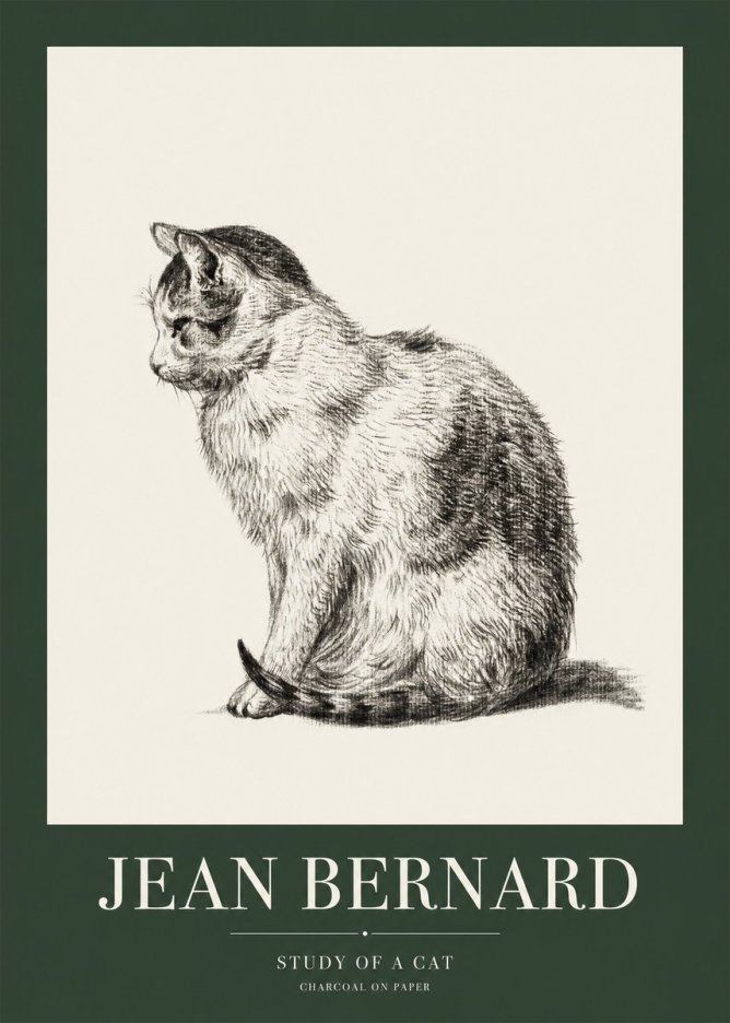 Jean Bernard Study of a Cat IV No1 - Juliste
