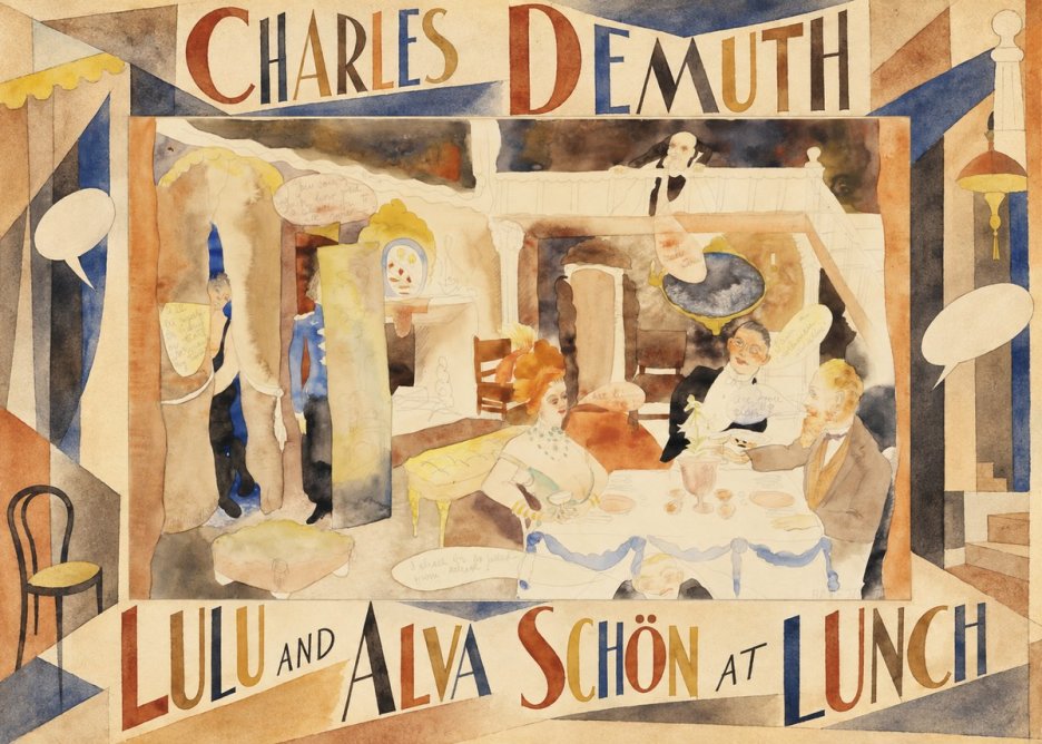 Charles Demuth Lulu and Alva Schön at Lunch No6 - Juliste