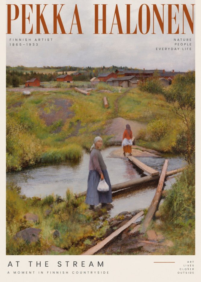 Pekka Halonen At the Stream No2 - Juliste