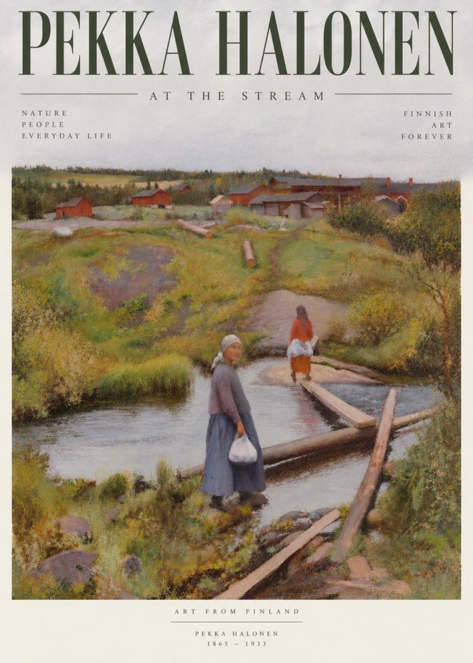 Pekka Halonen At the Stream No3 - Juliste