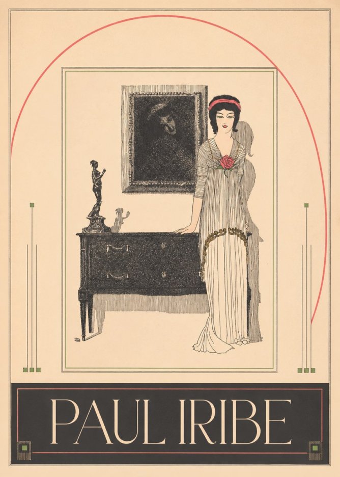 Paul Iribe Woman with Rose No3 - Juliste