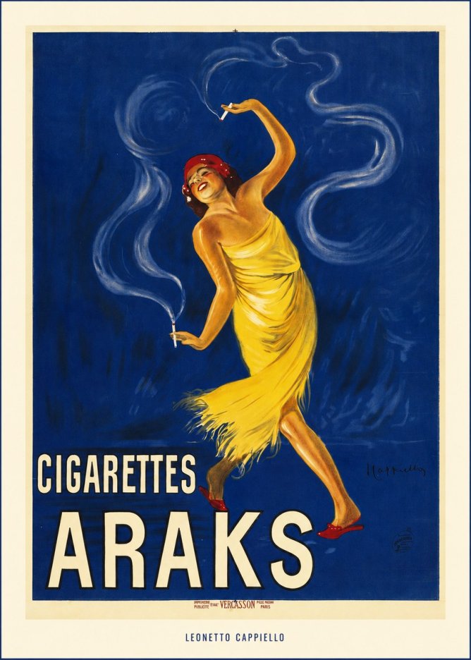 Leonetto Cappiello Cigarettes Araks No6 - Juliste
