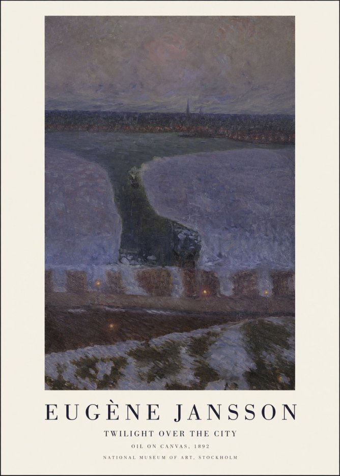 Eugène Jansson Twilight over the City No1 - Juliste