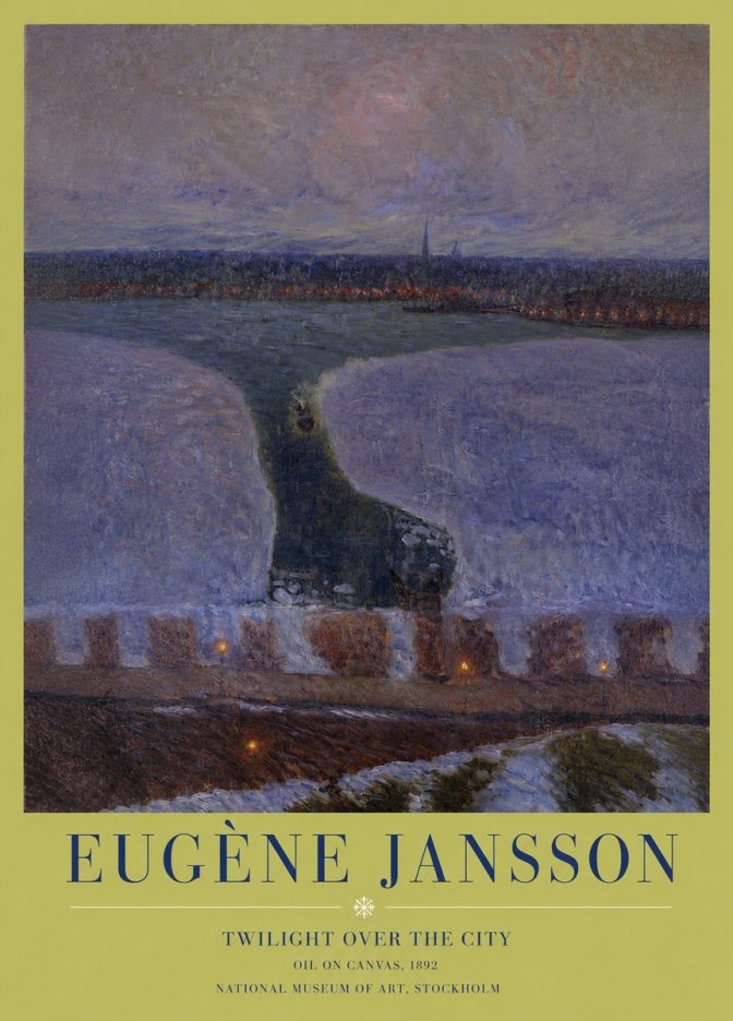 Eugène Jansson Twilight over the City No3 - Juliste