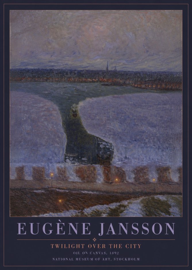 Eugène Jansson Twilight over the City No4 - Juliste