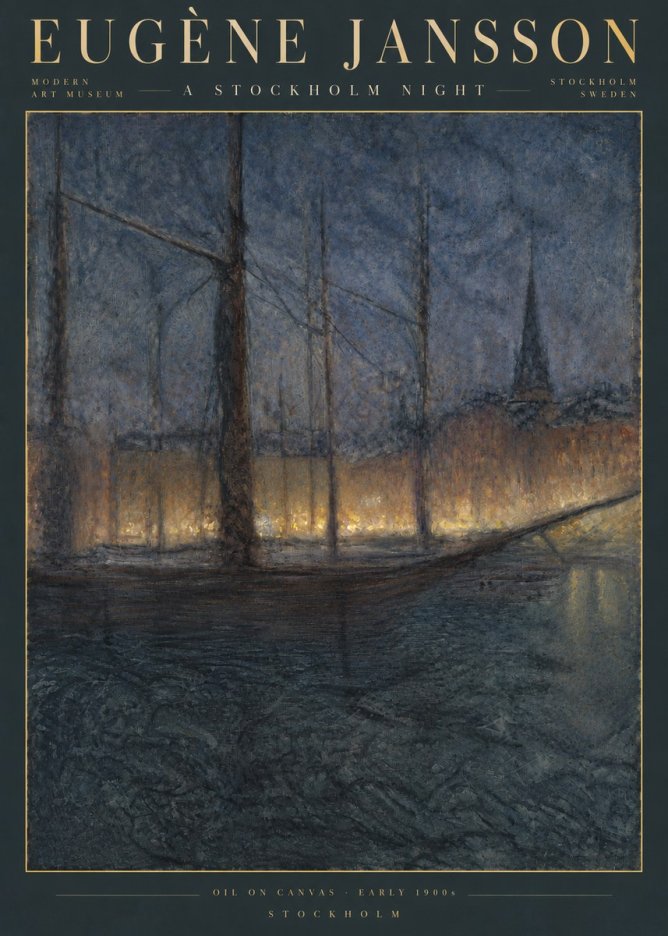 Eugène Jansson Evening on the Water No5 - Juliste