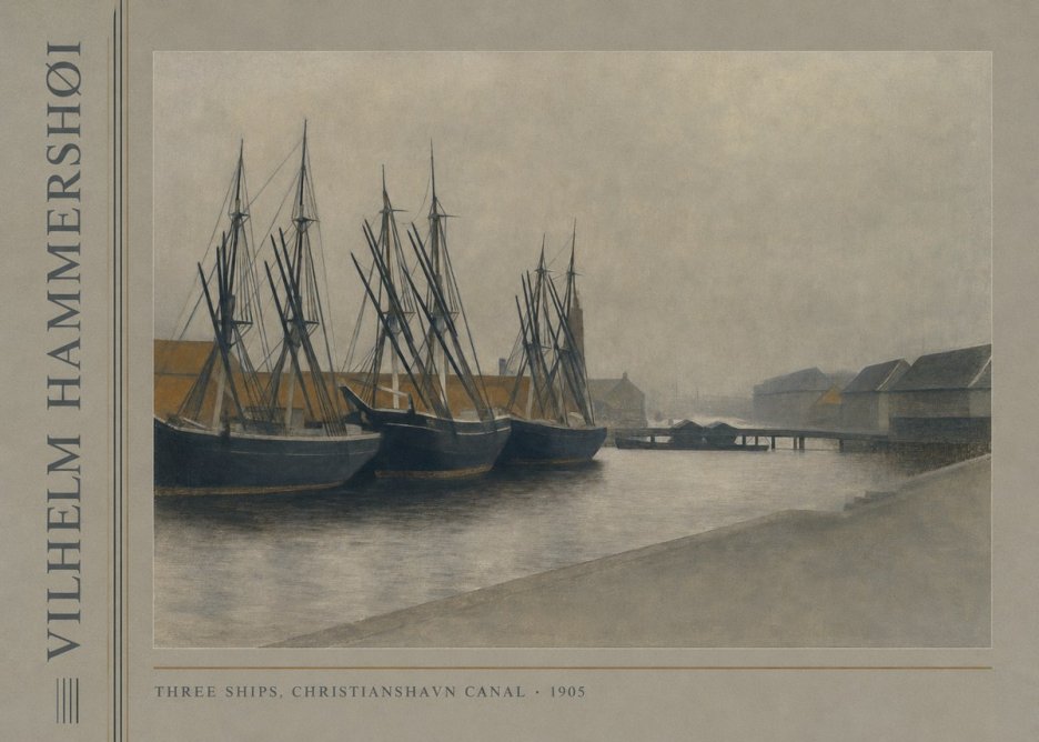 Vilhelm Hammershøi Three Ships, Christianshavn Canal No2 - Juliste