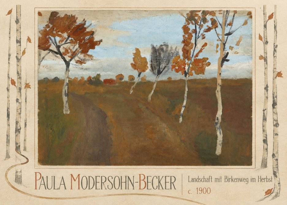 Paula Modersohn-Becker Landschaft Mit Birkenweg Im Herbst No3 - Juliste