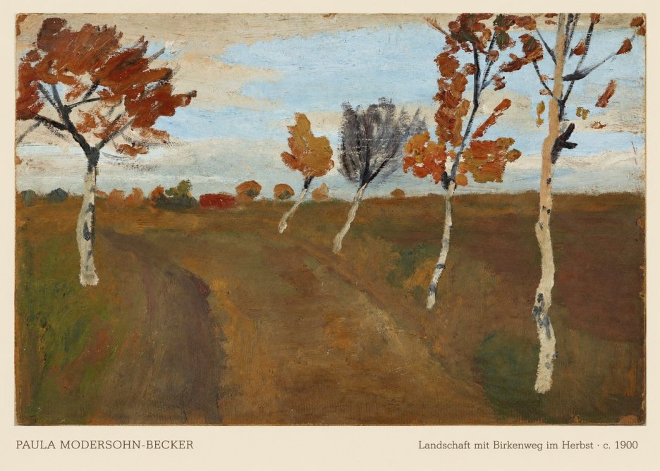 Paula Modersohn-Becker Landschaft Mit Birkenweg Im Herbst No6 - Juliste