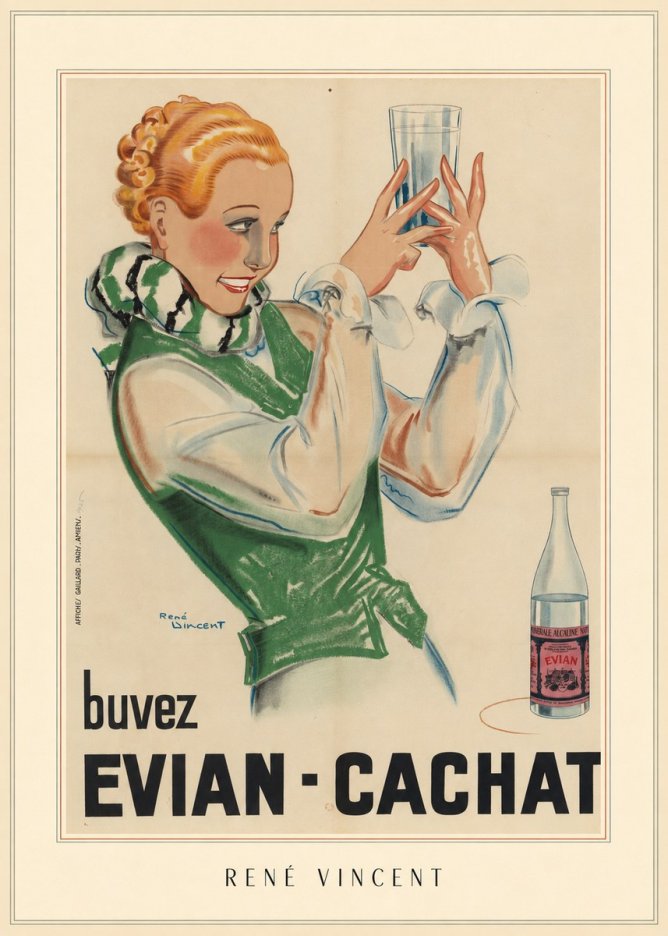 René Vincent Evian - Cachat No4 - Juliste